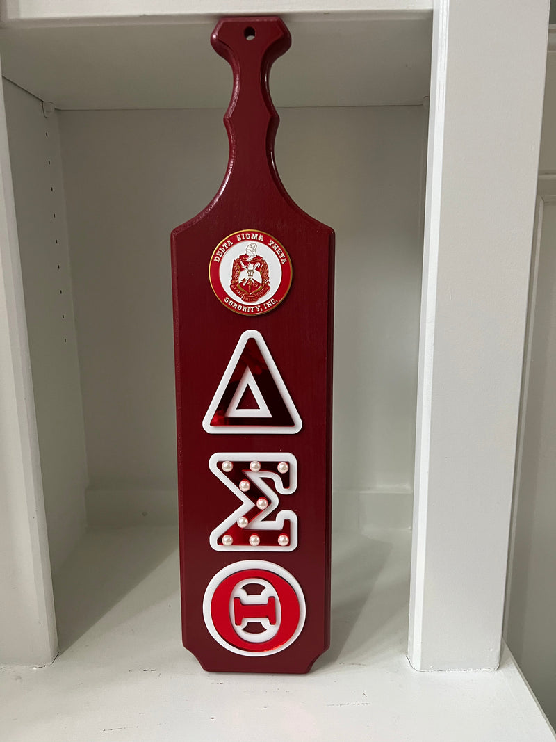 Delta Sigma Theta Wooden Paddle Red