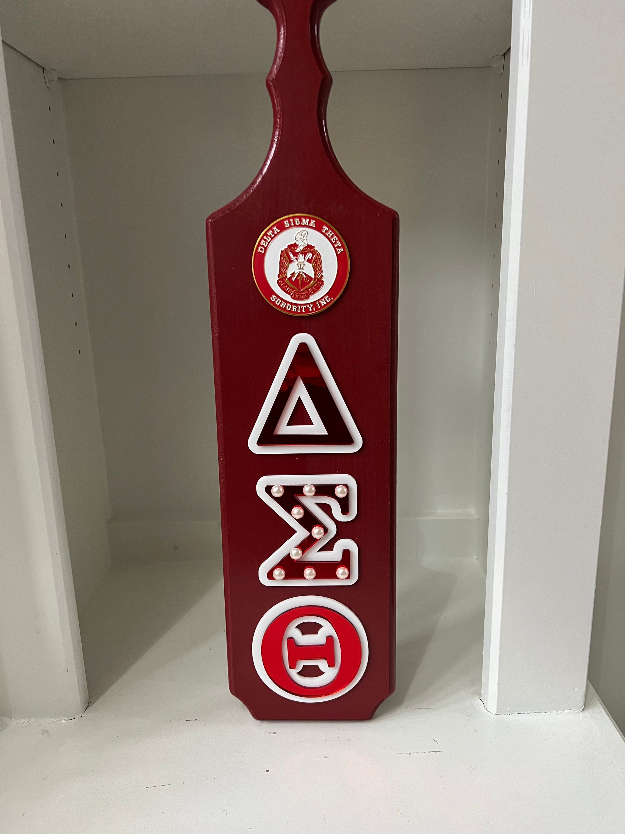 Delta Sigma Theta Wooden Paddle Red