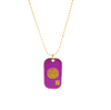 Omega Psi Phi Double Side Dog Tag Necklace Purple