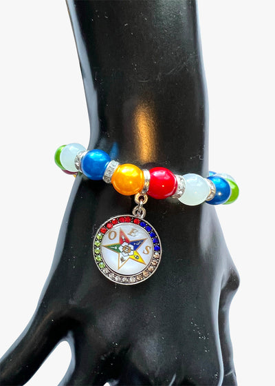 Eastern Star Beaded Elastic Bling Charm Bracelet