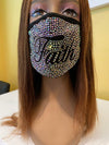 Faith AB Color Full Rhinestone Face Mask