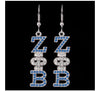 Zeta Phi Beta Austrian Crystal Earrings