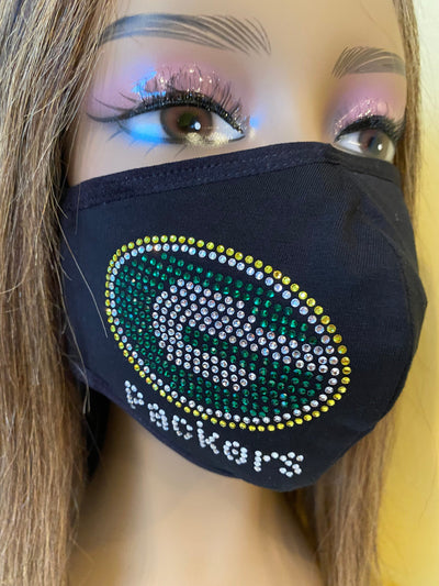 Green Bay Packers Side Logo Bling Face Mask