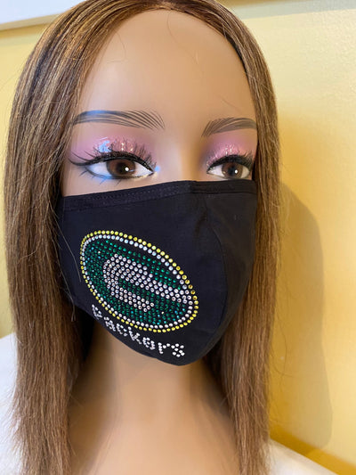 Green Bay Packers Side Logo Bling Face Mask