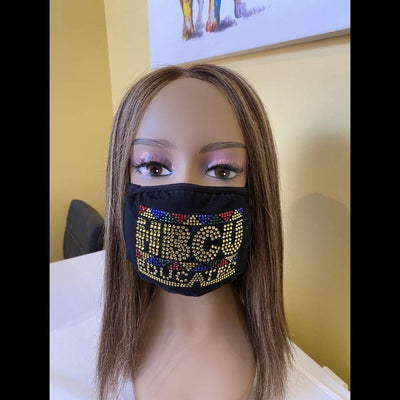 HBCU Educated Bling Face Mask Multicolor