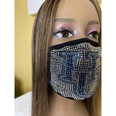 Hampton University Rhinestone Bling Face Mask