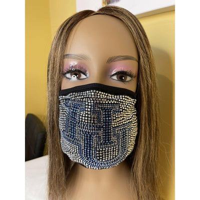 Hampton University Rhinestone Bling Face Mask