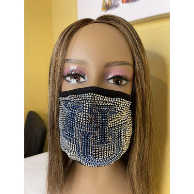 Hampton University Rhinestone Bling Face Mask