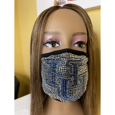 Hampton University Rhinestone Bling Face Mask