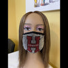 Howard University Rhinestone Bling Face Mask Red