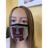 Howard University Rhinestone Bling Face Mask Red