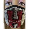 Howard University Rhinestone Bling Face Mask Red