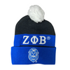 Zeta Phi Beta Embroidered Knit Beanie Cap Black