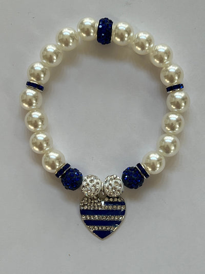 Kamala Harris Zeta Phi Beta Heart Of America Bling Pearl Bracelet