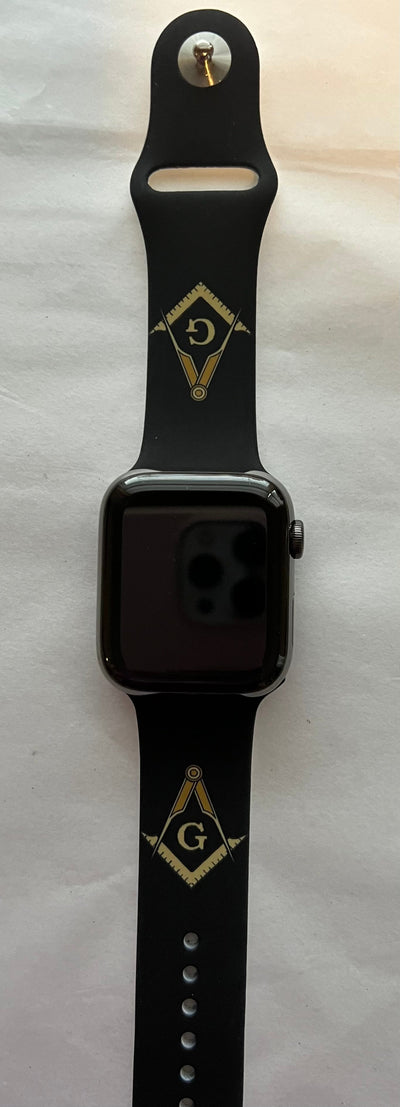 Masonic Silicone Apple Watch Band Size 42/44/45 MM Black