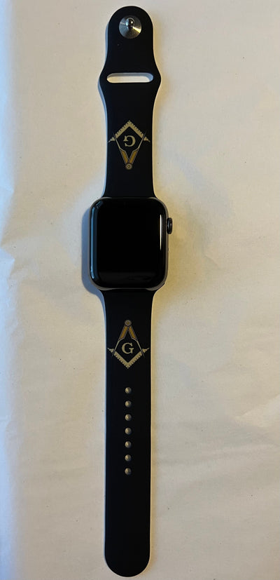 Masonic Silicone Apple Watch Band Size 42/44/45 MM Black