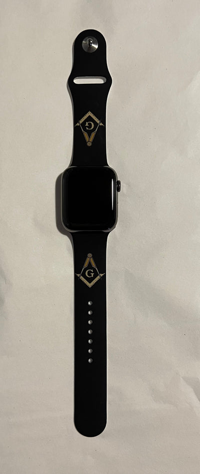 Masonic Silicone Apple Watch Band Size 42/44/45 MM Black