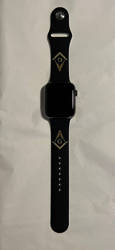 Masonic Silicone Apple Watch Band Size 42/44/45 MM Black