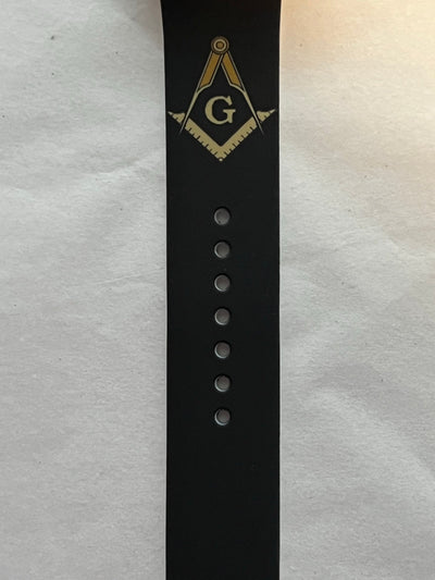 Masonic Silicone Apple Watch Band Size 42/44/45 MM Black
