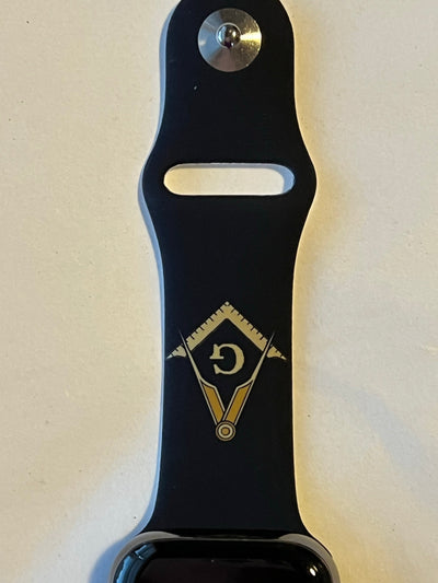 Masonic Silicone Apple Watch Band Size 42/44/45 MM Black