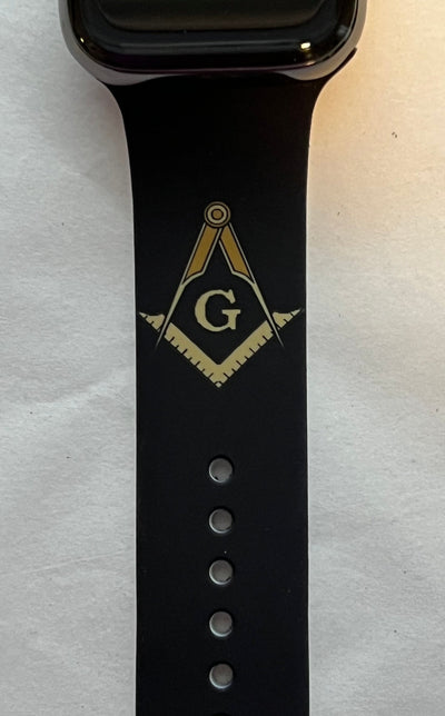 Masonic Silicone Apple Watch Band Size 42/44/45 MM Black
