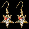 OES Eastern Star Golden Star Earrings