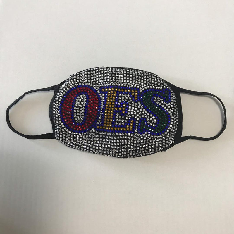 OES Eastern Star Rhinestone Bling Face Mask