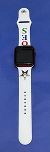 OES Eastern Star Silicone Watch Band for Apple Watch Size 38/40/41 White