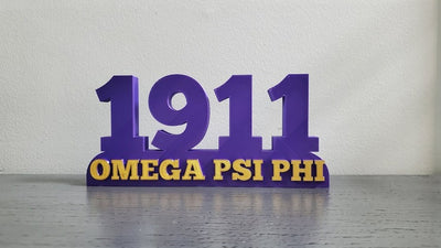 OMEGA PSI PHI Fraternity 1911 Purple desk plate