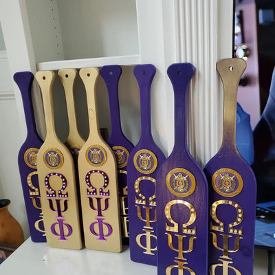 Omega Psi Phi Custom Wooden Paddle Purple