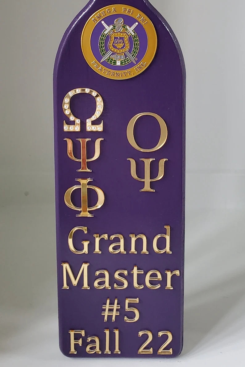 Omega Psi Phi Custom Wooden Paddle Purple