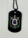 Omega Psi Phi Double Side Dog Tag Necklace Black