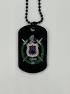 Omega Psi Phi Double Side Dog Tag Necklace Black