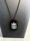 Omega Psi Phi Double Side Dog Tag Necklace Black