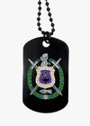 Omega Psi Phi Double Side Dog Tag Necklace Black