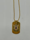 Omega Psi Phi Double Side Dog Tag Necklace Gold