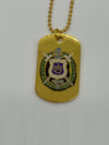 Omega Psi Phi Double Side Dog Tag Necklace Gold