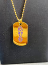 Omega Psi Phi Double Side Dog Tag Necklace Gold