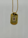 Omega Psi Phi Double Side Dog Tag Necklace Gold