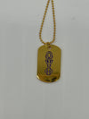 Omega Psi Phi Double Side Dog Tag Necklace Gold