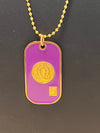 Omega Psi Phi Double Side Dog Tag Necklace Purple