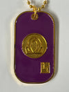 Omega Psi Phi Double Side Dog Tag Necklace Purple