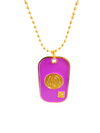 Omega Psi Phi Double Side Dog Tag Necklace Purple