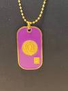 Omega Psi Phi Double Side Dog Tag Necklace Purple