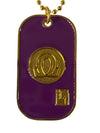 Omega Psi Phi Double Side Dog Tag Necklace Purple