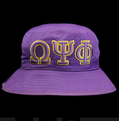 Omega Psi Phi Embroidered Bucket Hat Purple