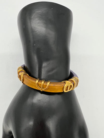 Omega Psi Phi Leather Bracelet