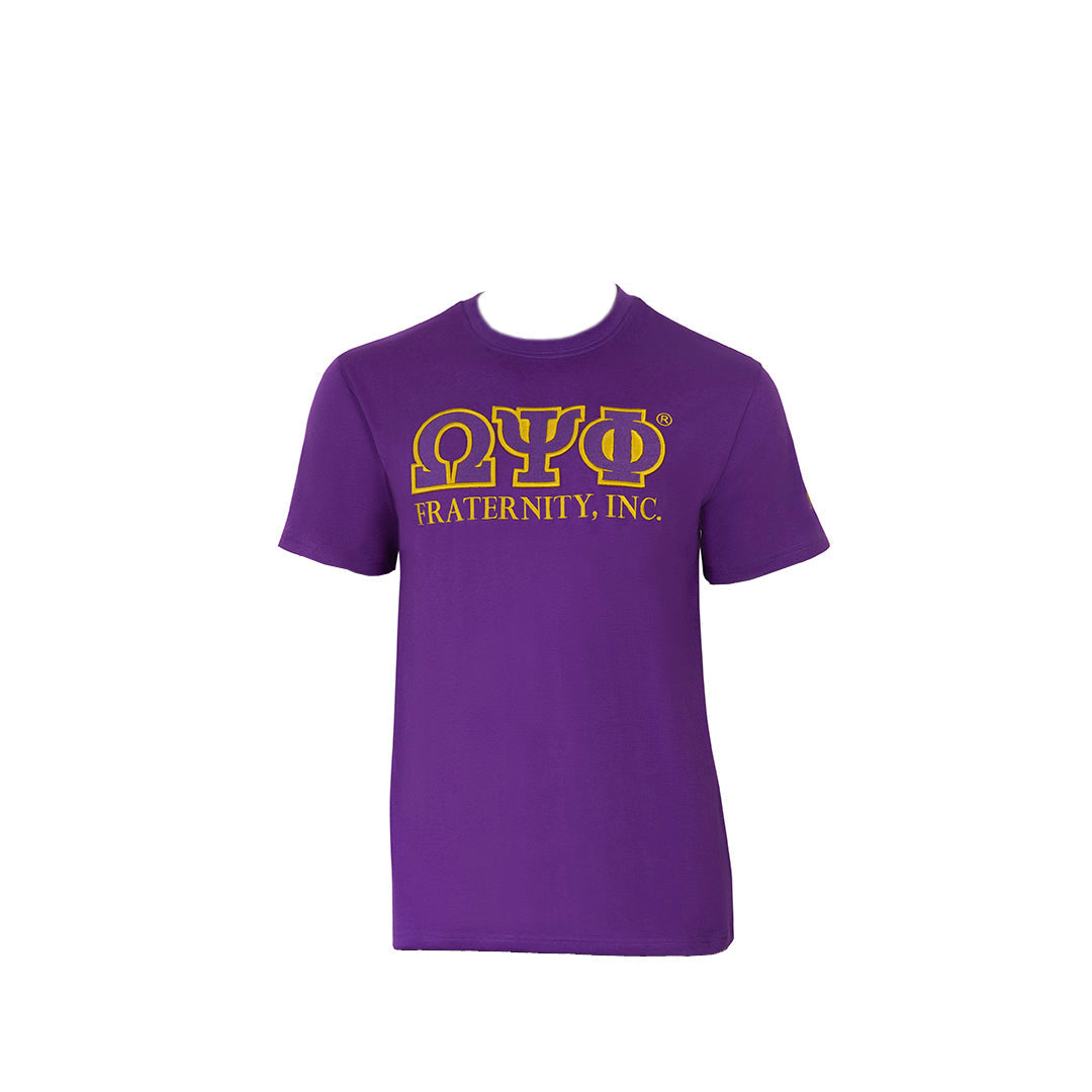 Omega Psi Phi Luxury Embroidered Tee Shirt