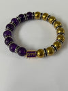 Omega Psi Phi Two Tone Beaded Elastic Bracelet