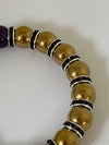 Omega Psi Phi Two Tone Beaded Elastic Bracelet